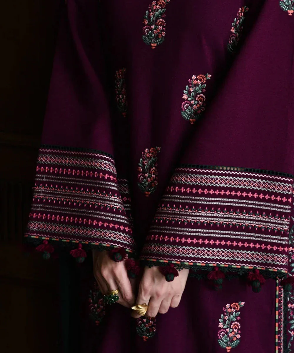 3PC Embroidered Shirt with Embroidered Dupatta-5168 - Image 4