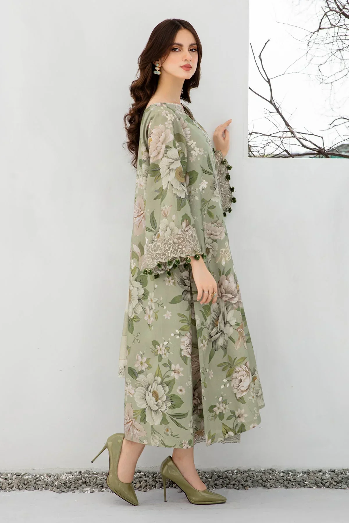 3PC KARANDI PRINTED SHIRT WITH KARANDI PRINTED DUAPTTA AND TROUSER-801 - Image 5